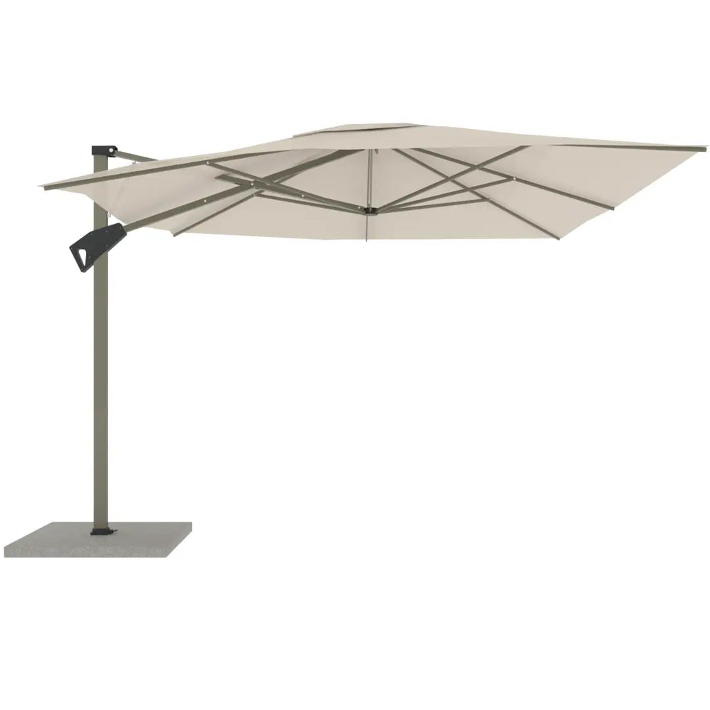 Parasol ogrodowy 3,5m x 3,5m szampański z marmurową podstawą