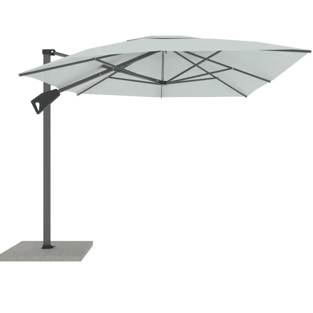Parasol ogrodowy 4m x 3m szary z marmurową podstawą