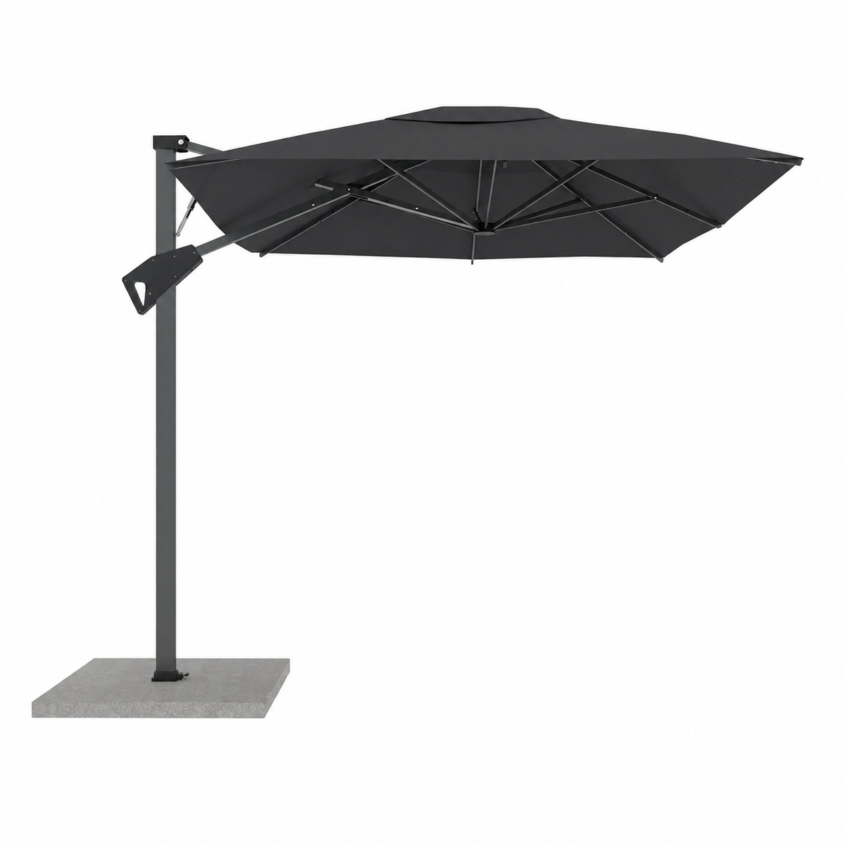 Parasol ogrodowy 2,5m x 2,5m antracyt z marmurową podstawą