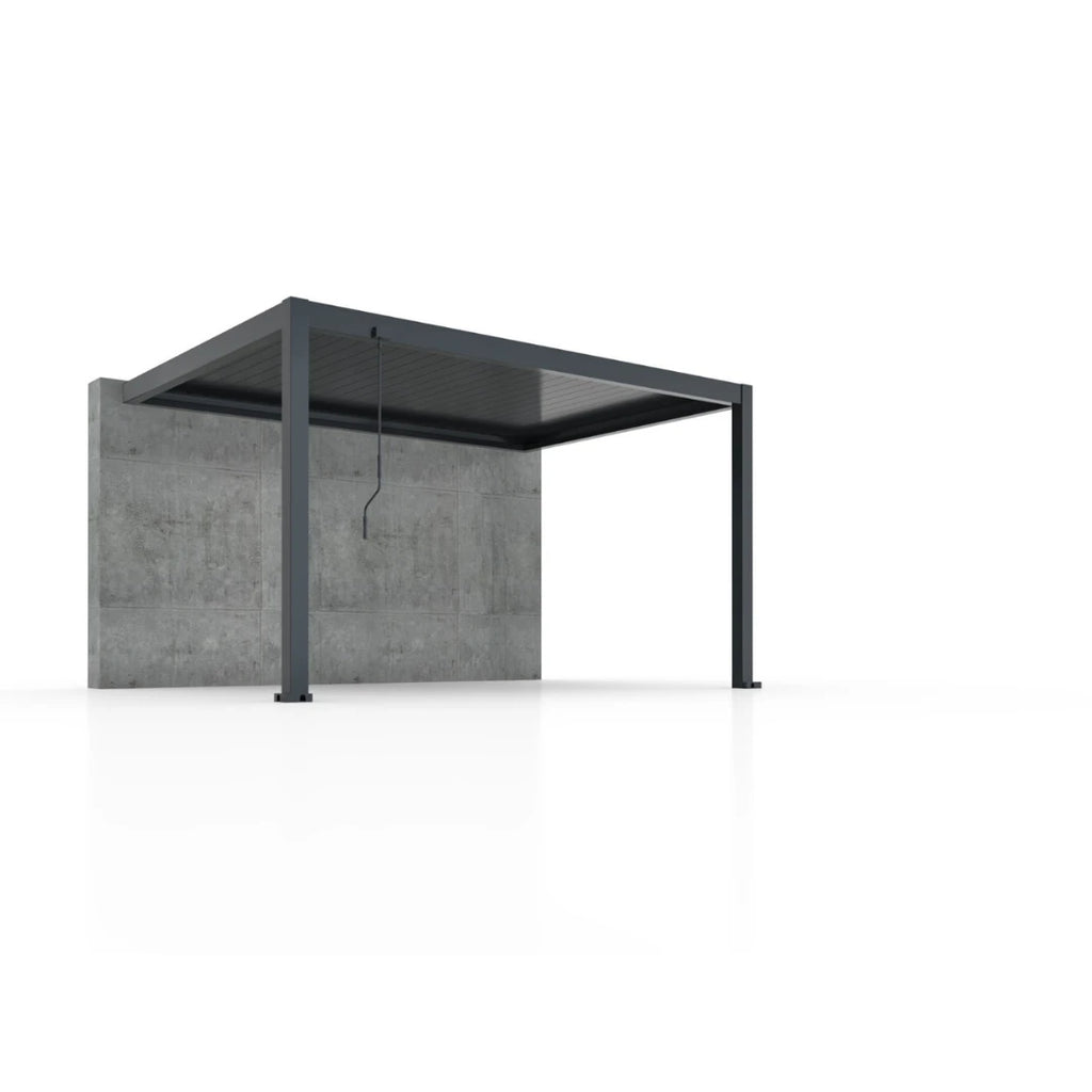 Wall-mounted garden pergola BASE 4 x 3 m anthracite with manual louver adjustment