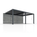 BASE Wall-Mounted Garden Pergola, 6 x 4 m, Anthracite, with Manual Louver Adjustment