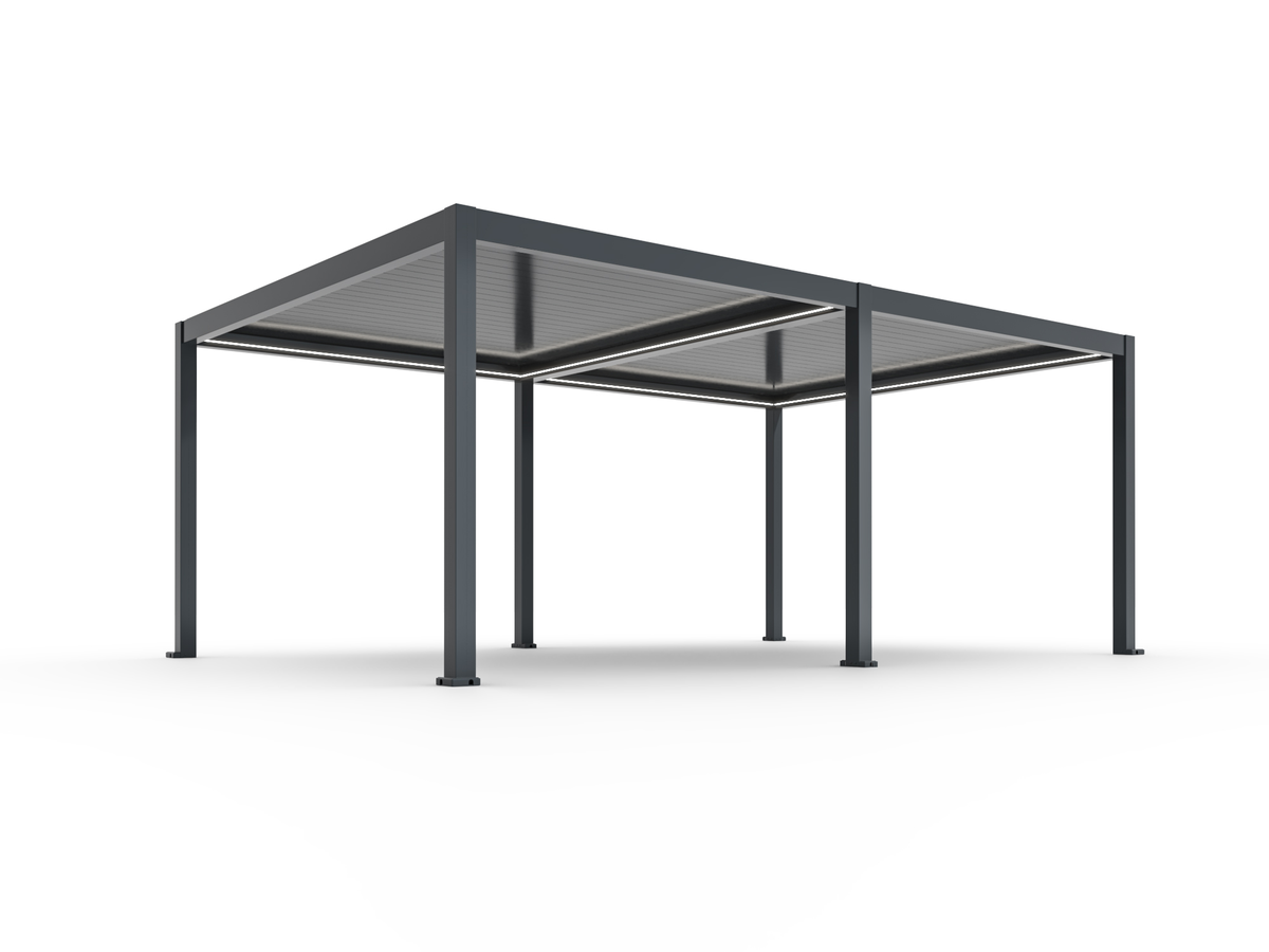 Pergola ogrodowa BASE 6 x 4 m antracytowa z elektryczną regulacją lameli