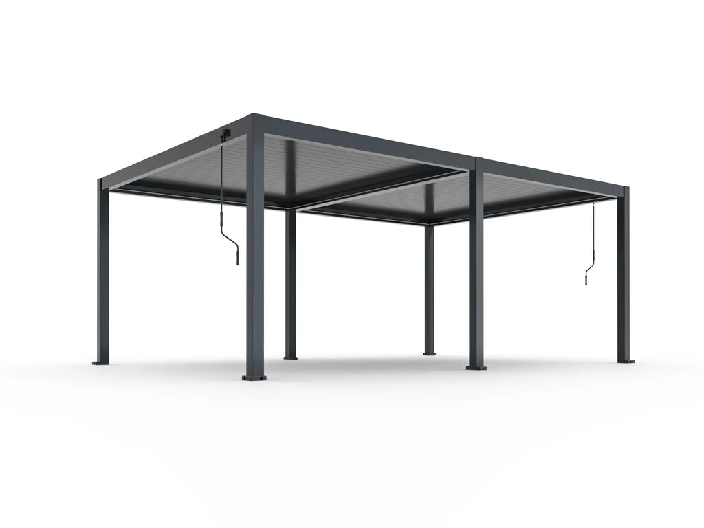 Pergola ogrodowa BASE 6 x 4 m antracytowa z manualną regulacją lameli
