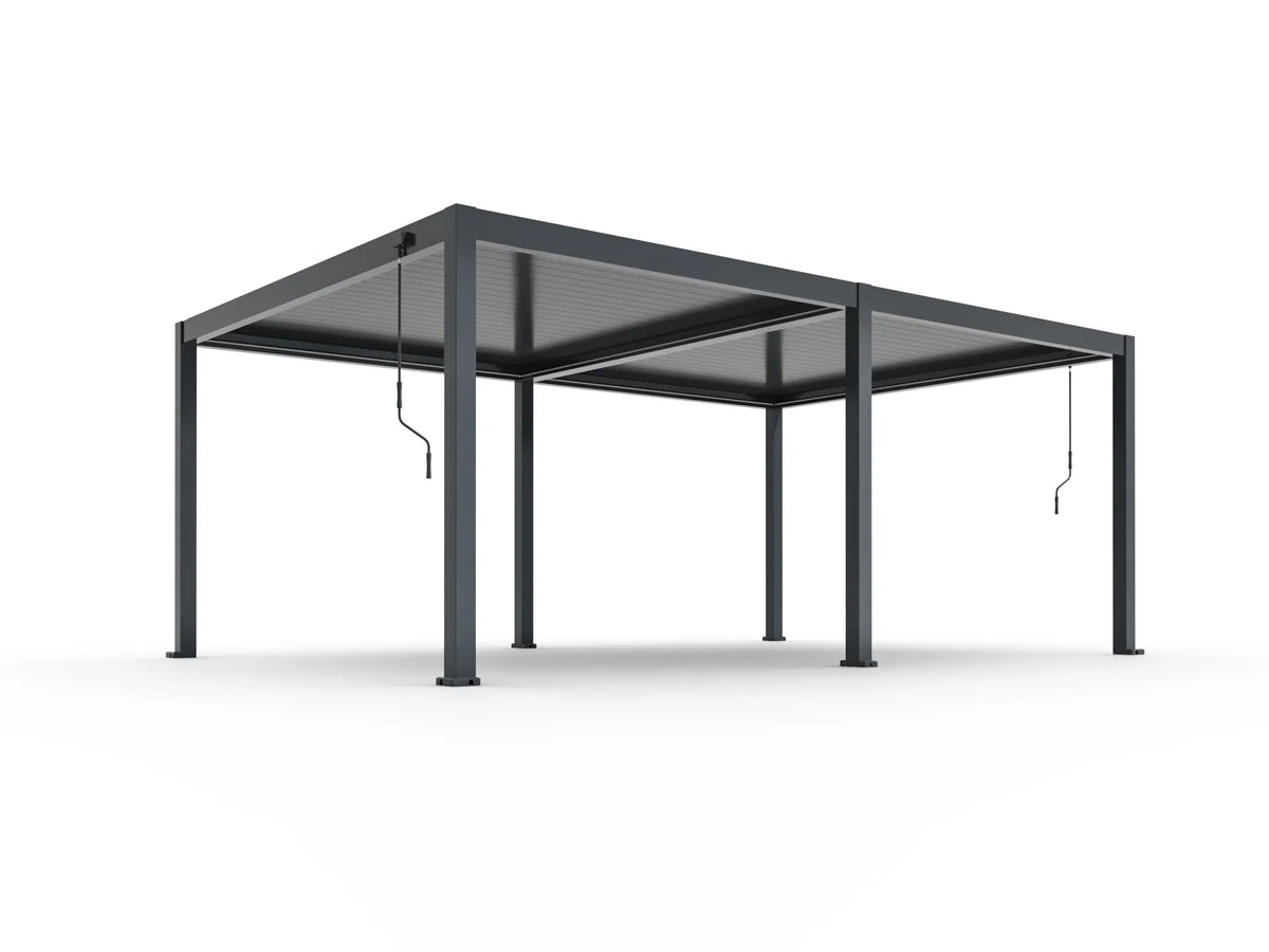 Pergola ogrodowa BASE 6 x 4 m antracytowa z manualną regulacją lameli
