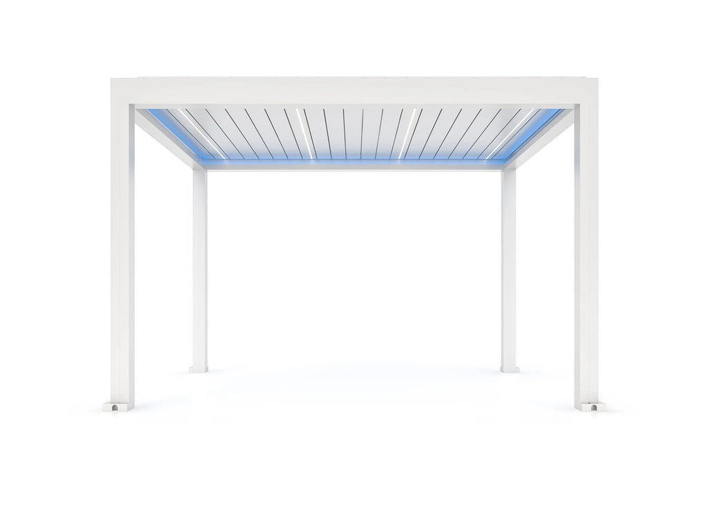 Pergola ogrodowa LUX 4 x 3 m biała z elektryczną regulacją lameli