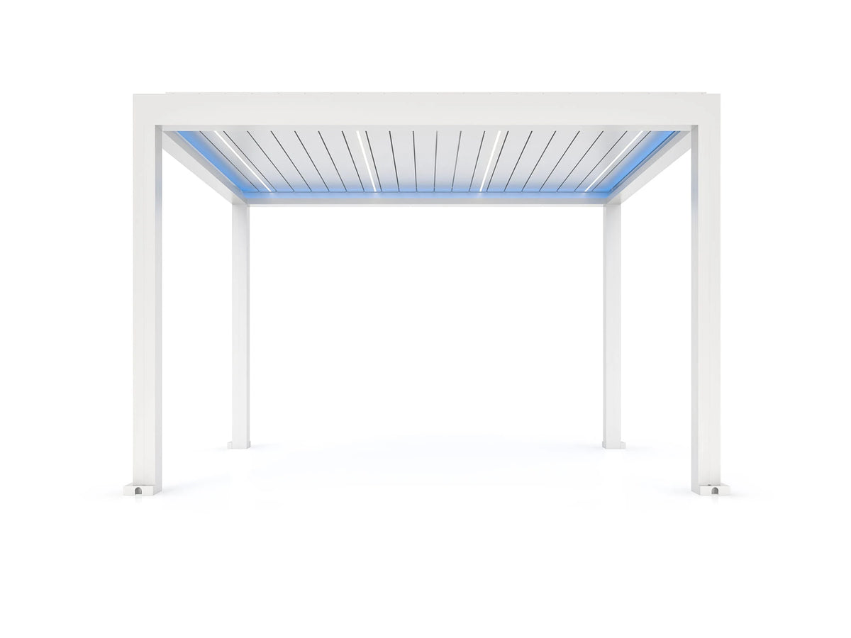 Pergola ogrodowa LUX 4 x 3 m biała z elektryczną regulacją lameli