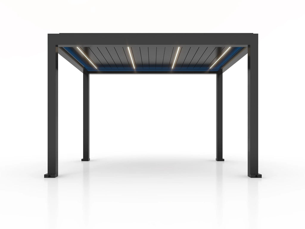 Pergola ogrodowa LUX 4 x 3 m czarna z elektryczną regulacją lameli