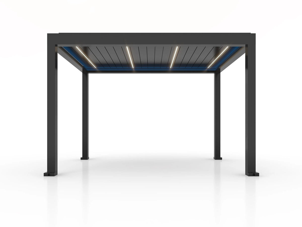 Pergola ogrodowa LUX 4 x 3 m czarna z elektryczną regulacją lameli