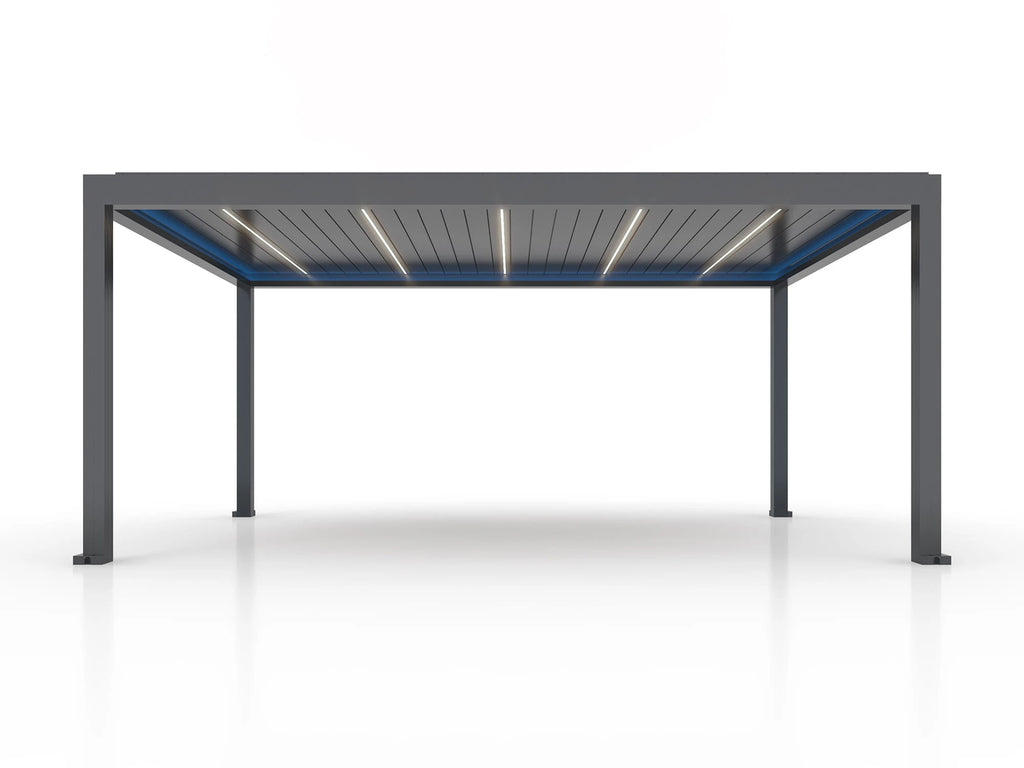 LUX 6 x 4 m anthracite garden pergola with electric louver control