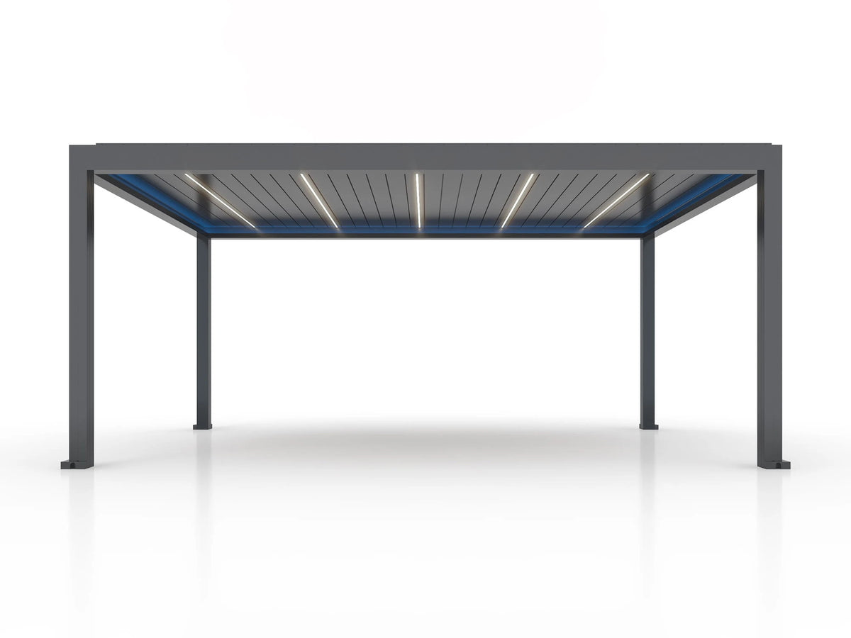 Pergola ogrodowa LUX 6 x 4 m antracytowa z elektryczną regulacją lameli