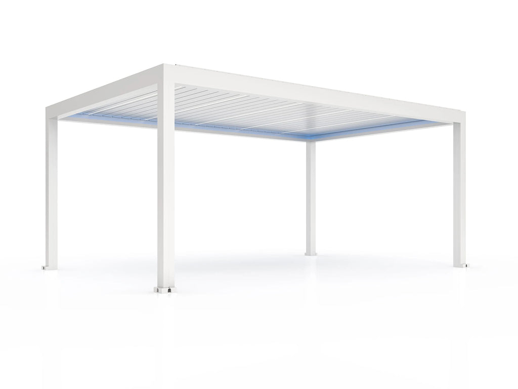 Pergola ogrodowa LUX 6 x 4 m biała z elektryczną regulacją lameli