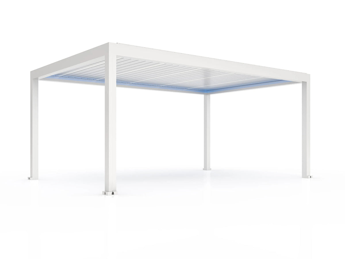 Pergola ogrodowa LUX 6 x 4 m biała z elektryczną regulacją lameli