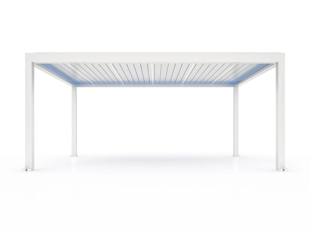 Pergola ogrodowa LUX 6 x 4 m biała z elektryczną regulacją lameli