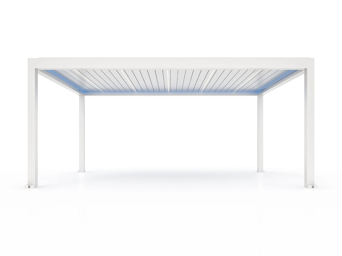 Pergola ogrodowa LUX 6 x 4 m biała z elektryczną regulacją lameli