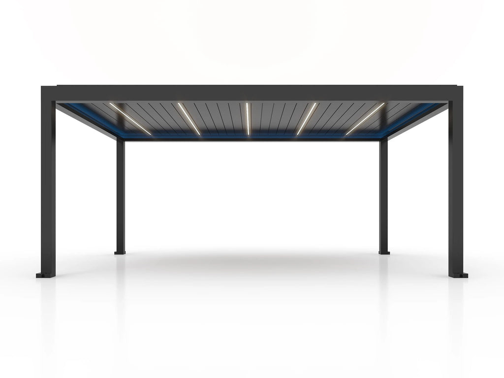 Pergola ogrodowa LUX 6 x 4 m czarna z elektryczną regulacją lameli