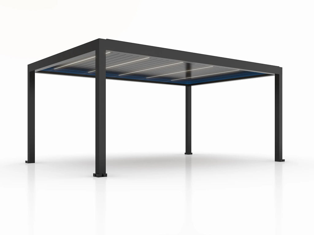 Pergola ogrodowa LUX 6 x 4 m czarna z elektryczną regulacją lameli