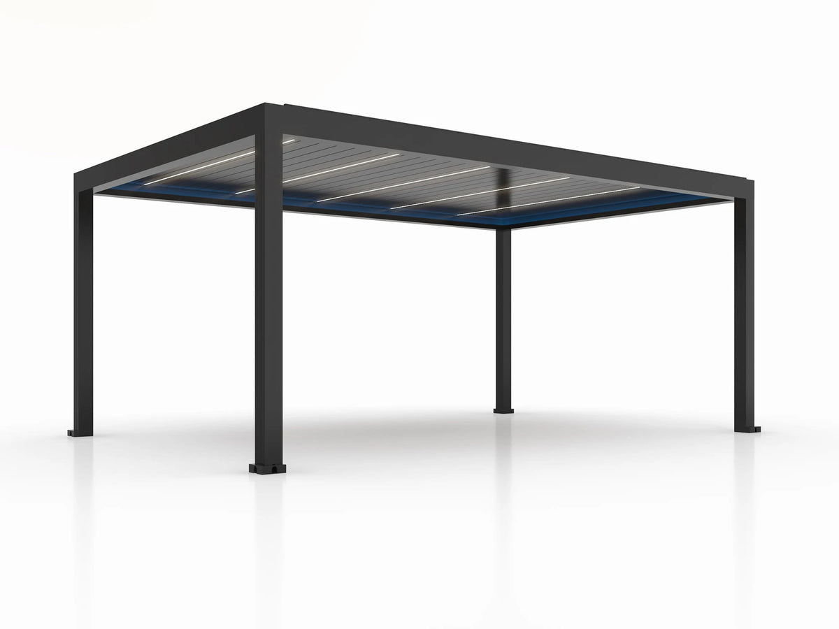 Pergola ogrodowa LUX 6 x 4 m czarna z elektryczną regulacją lameli