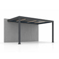 LUX 4 x 3 m Anthracite Wall-Mounted Garden Pergola with Electric Louver Adjustment