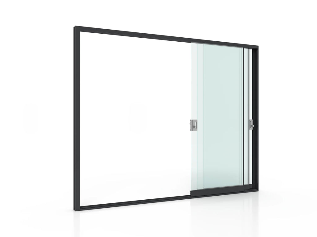 Szklane drzwi przesuwne do pergoli BASE na ścianę 3 m antracytowe